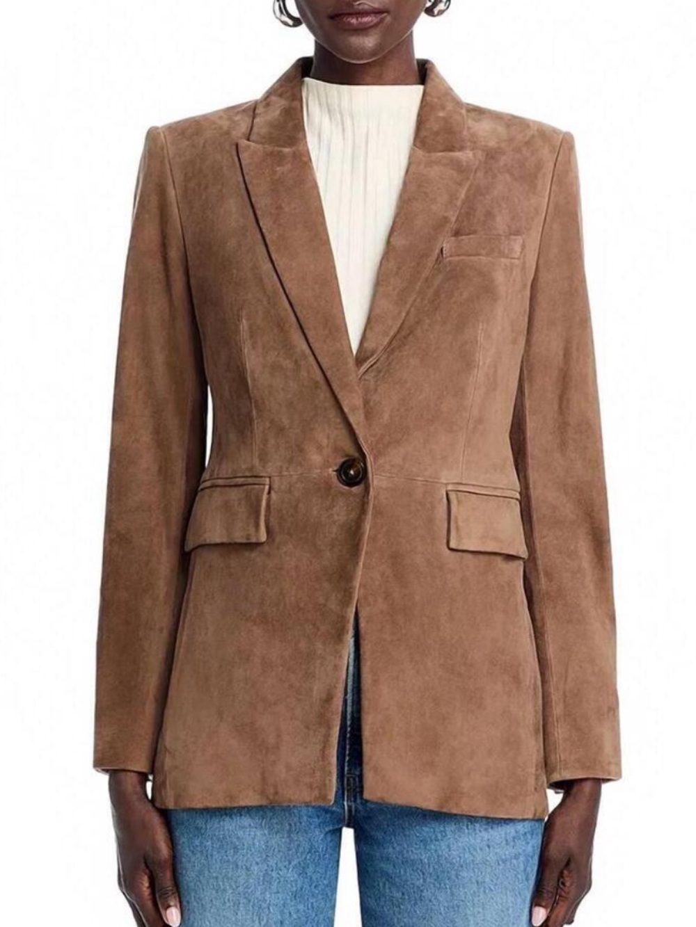 Veronica Beard Duane Suede Dickey Jacket Bark